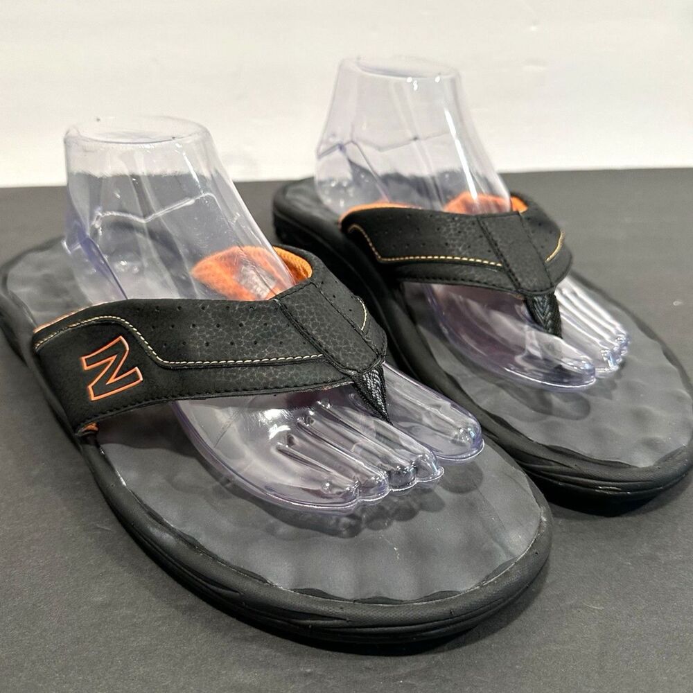 New Balance Minimus Vibram Sandals Mens Size 12 Black Orange Minimalist Thong NB